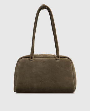 Christian Villa Khaki suede tote bag 06632