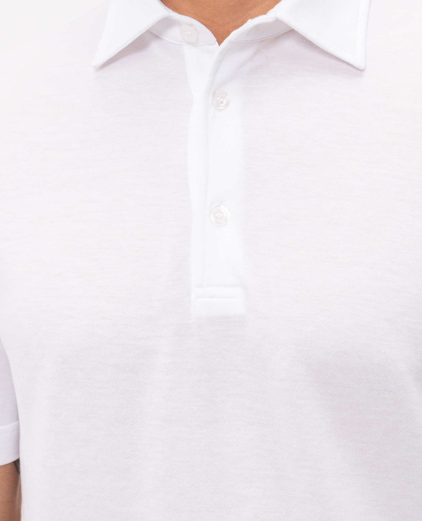 White polo shirt with logo patch CAPOBIANCO 5