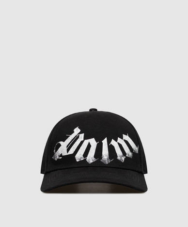 Black cap with logo print