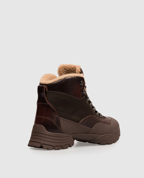 Brunello Cucinelli Brown combination boots with fur MZUNKMI339