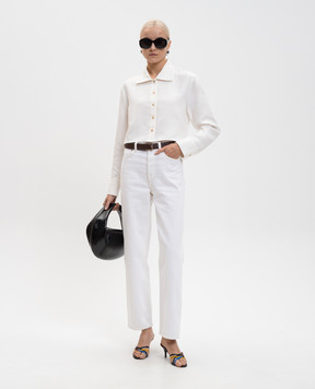Khaite Jasen white cropped linen shirt 2413218