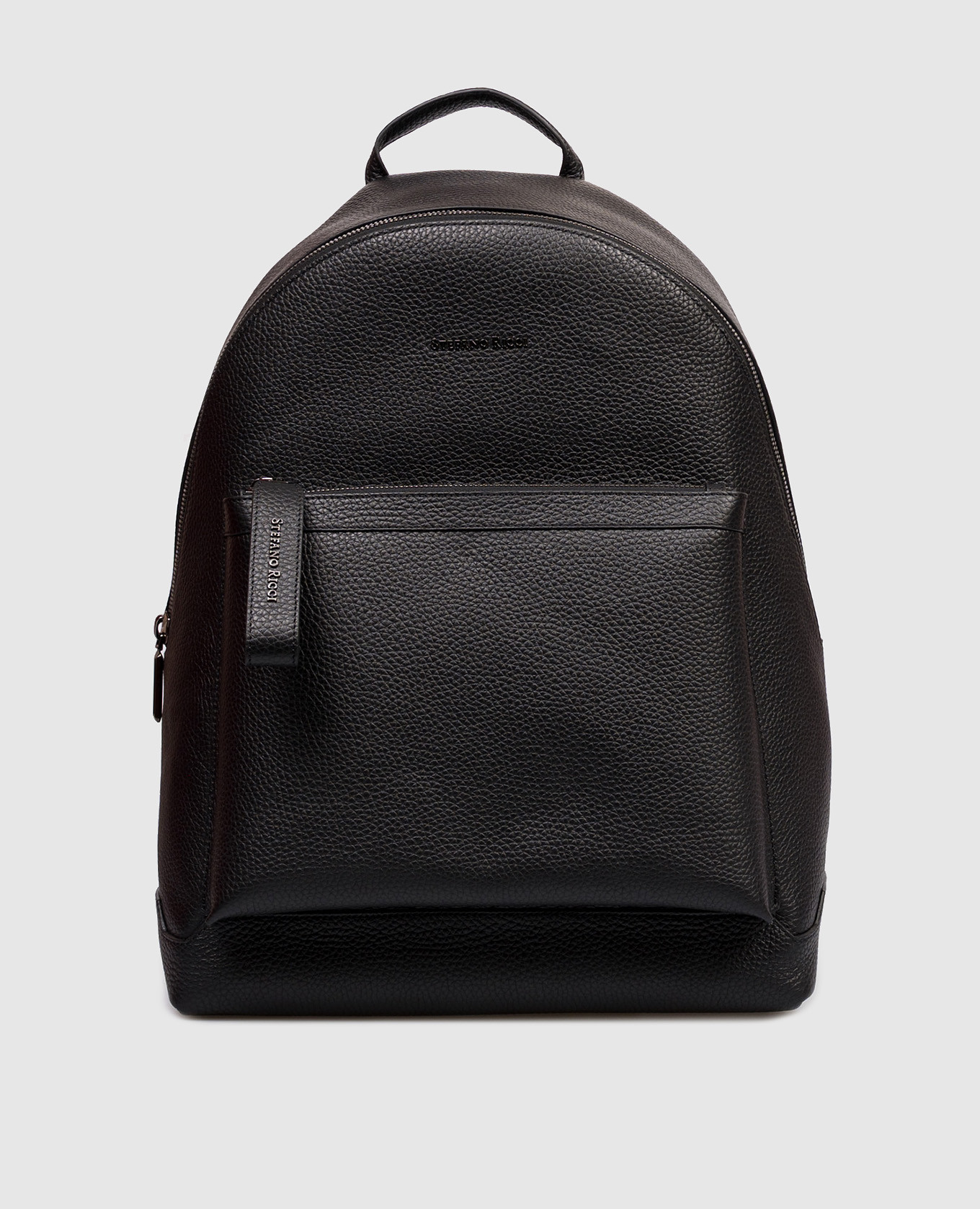 

Black leather backpack with textured logo Stefano Ricci