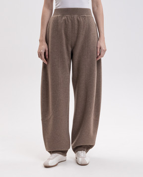Max Mara CESTO brown wool and cashmere joggers MXSCESTO