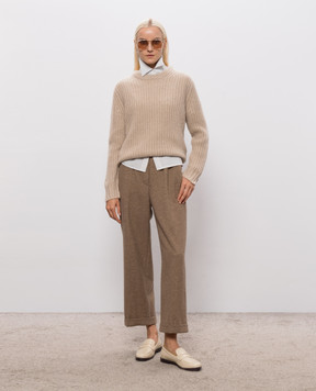 Allude Beige cashmere and silk sweater 26577091
