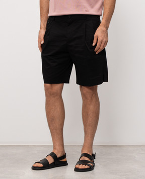 Dolce&Gabbana Black cotton Bermuda shorts GW0MATFUFJR