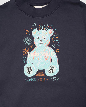 Palm Angels Children's blue sweatshirt with print F6PAJBSW102