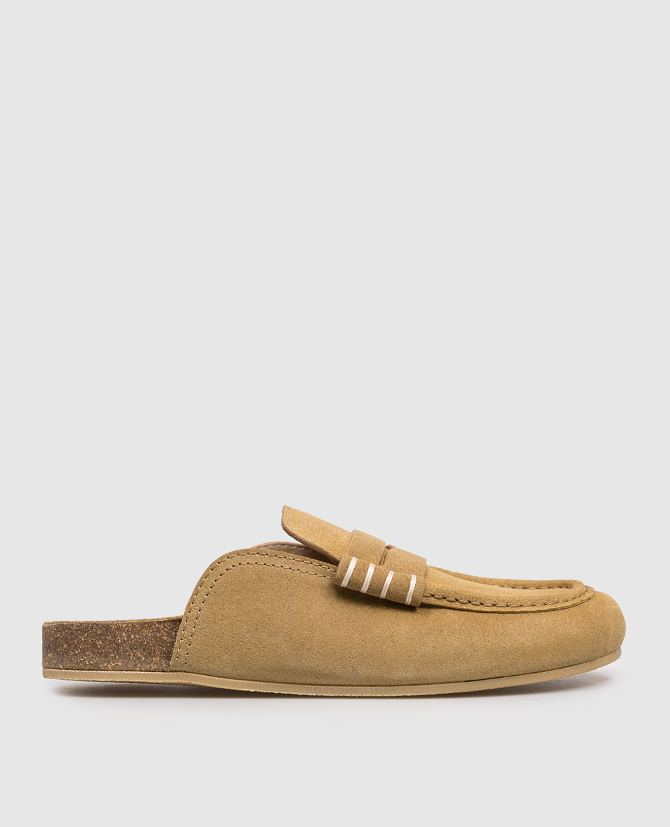 Brown suede Stitch mules