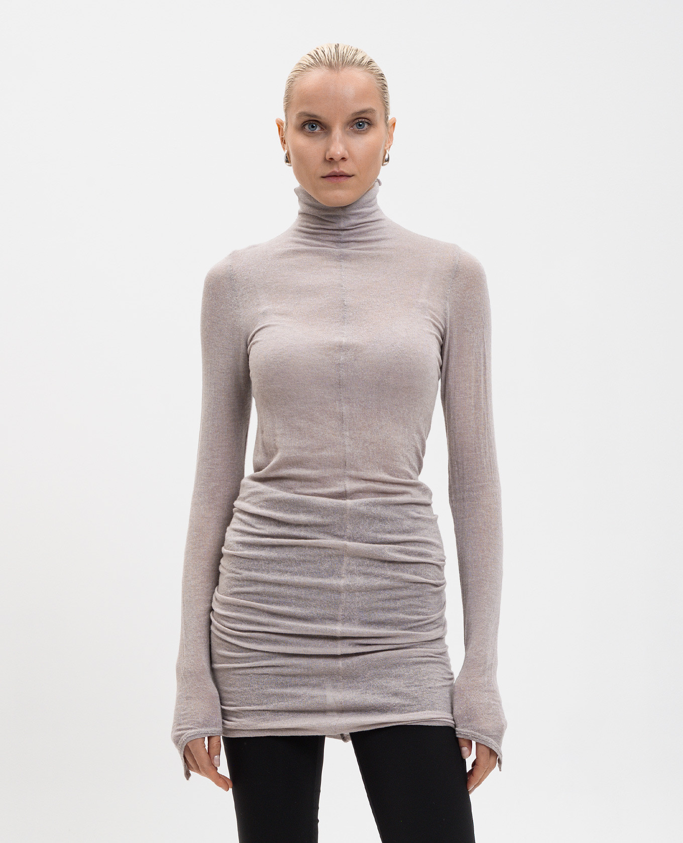 Gray dress with wool Marc Le Bihan 3
