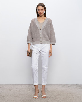 Peserico Beige cardigan with sequins A99032F129234R