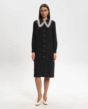 Valentino Black polka dot shirt dress 8B3VAHV79DW
