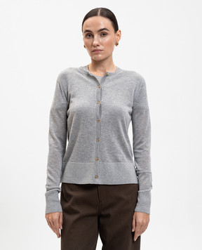 Toteme Grey melange cardigan with logo 243WRT0329YA0079