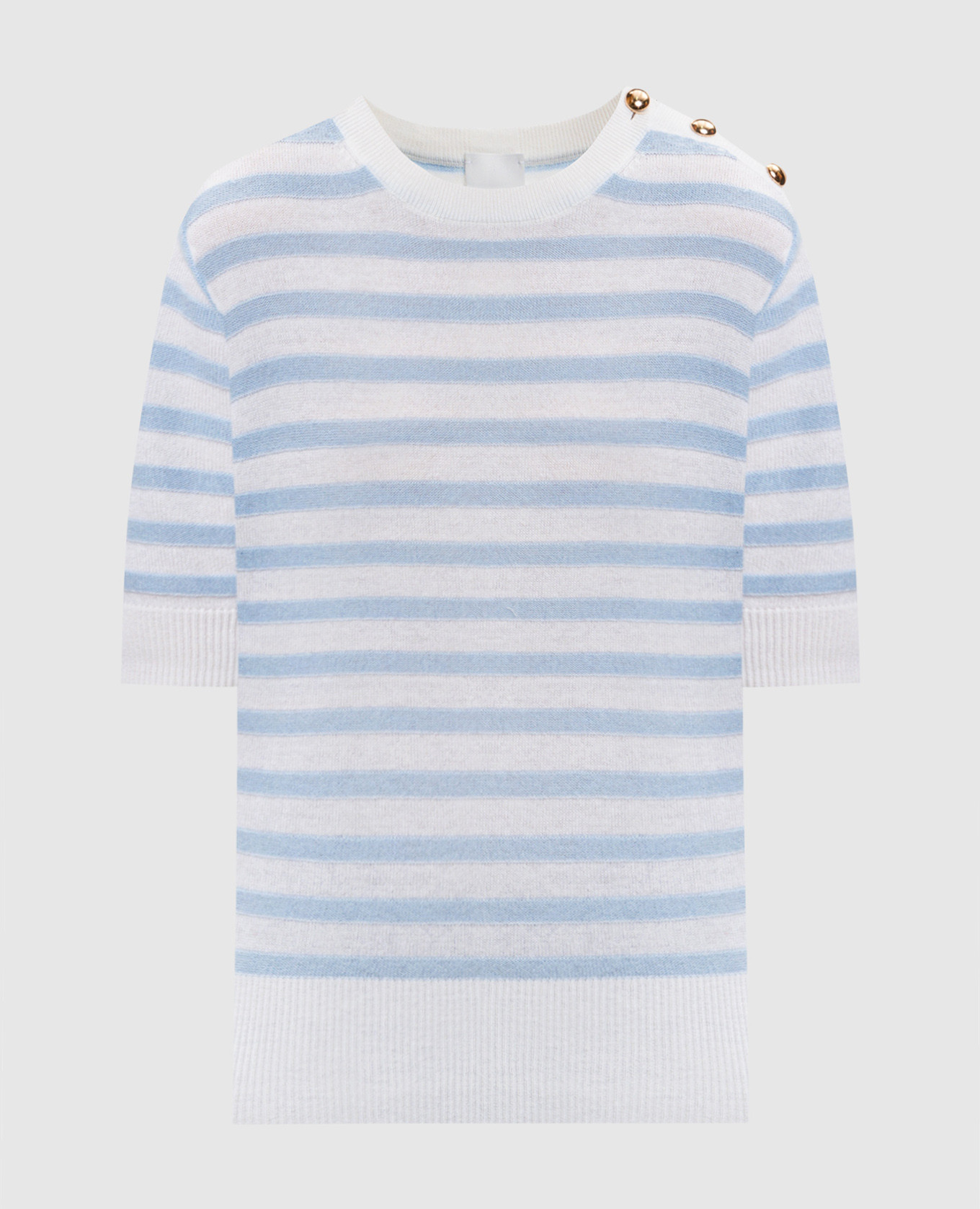 

Striped wool and cashmere jumper Allude, White