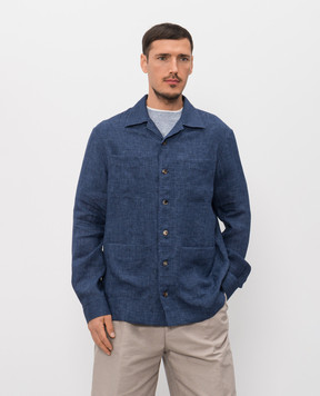 Brunello Cucinelli Blue linen shirt MF6300648