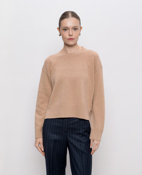 Peserico Beige wool, silk and cashmere sweater with monil chain A99267F07K09283