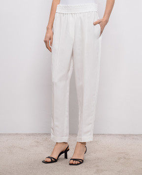 Brunello Cucinelli White linen pants MH126P7197
