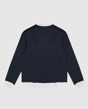 Brunello Cucinelli Children's blue sweatshirt with branded print BR831E502C