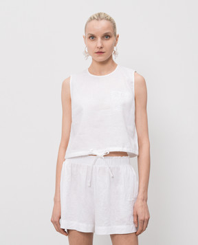 Twinset White linen top 261TT2303