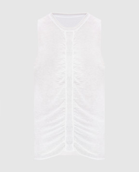 UMA WANG White Sleevless linen top UK7130