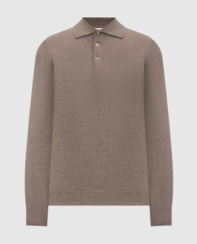 Brunello Cucinelli Brown cashmere polo shirt M2200295