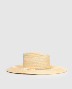 Peserico Beige hat with monil chain S36221C0CC848