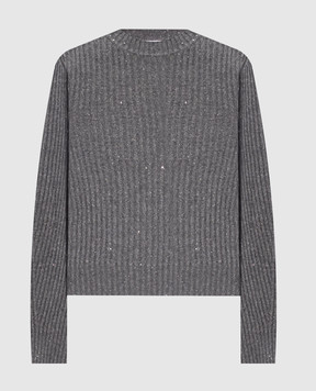 Brunello Cucinelli Gray cashmere and wool sweater MBM753500P