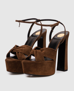 Saint Laurent Brown suede sandals FRANCIANE 86973027D00