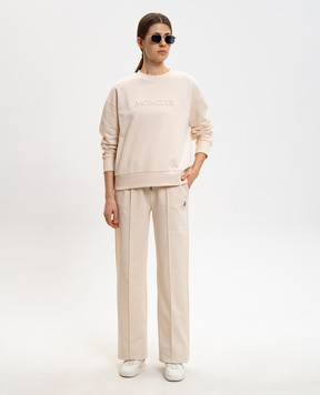 Moncler Beige sweatpants with logo L10938H0000289B2V