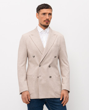 Pini Parma Beige double-breasted jacket JADBJERSSAND