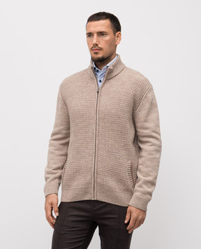 Florentino Beige cardigan with wool 225417520602