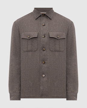 Canali Brown wool shirt AR0347231019