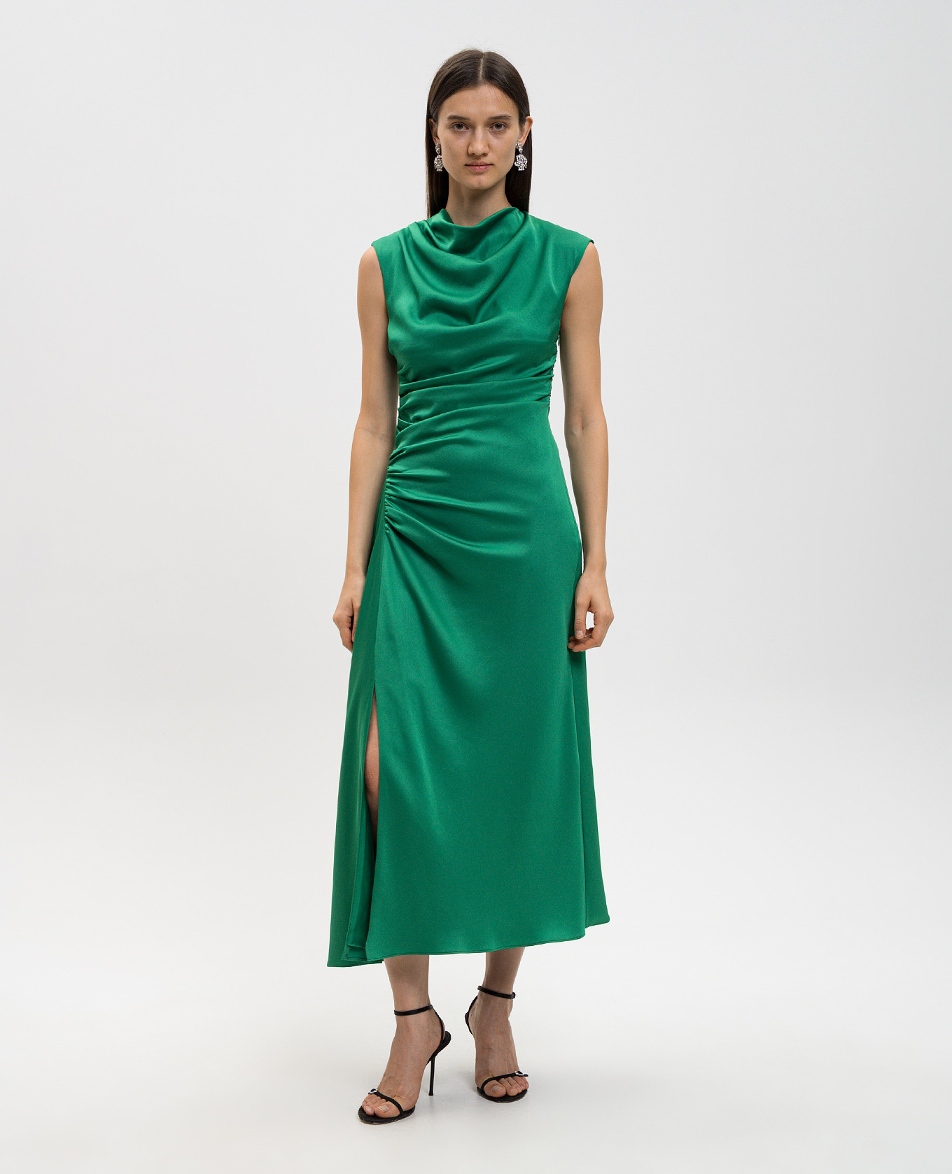 

Burke green draped dress Simkhai