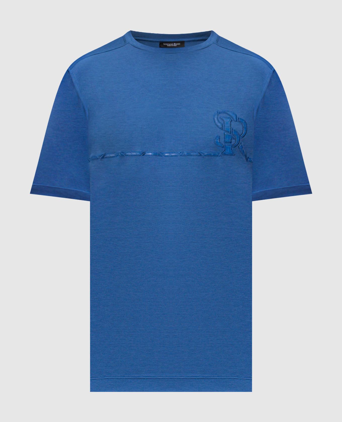 Blue silk t-shirt