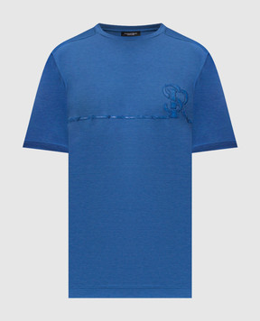 Stefano Ricci Blue silk t-shirt MVH6100140KATBP
