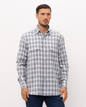 Stefano Ricci Gray checkered shirt MC008439BN3231