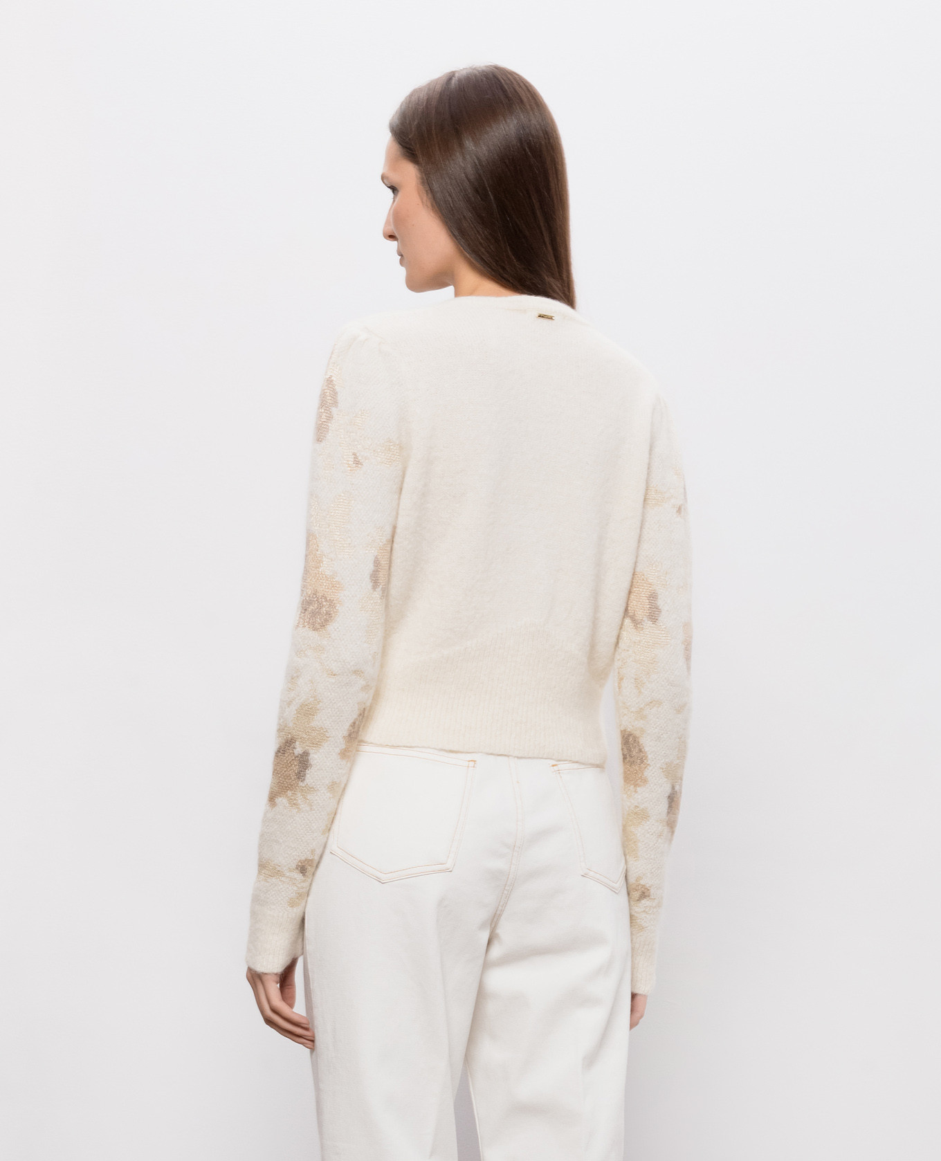 Ivory cardigan with floral pattern Twinset 4