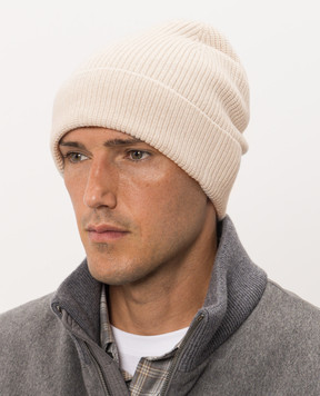 Peserico Ivory wool and cashmere hat R76064F1209470