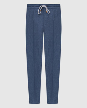 Brunello Cucinelli Blue linen pants MH248E1710
