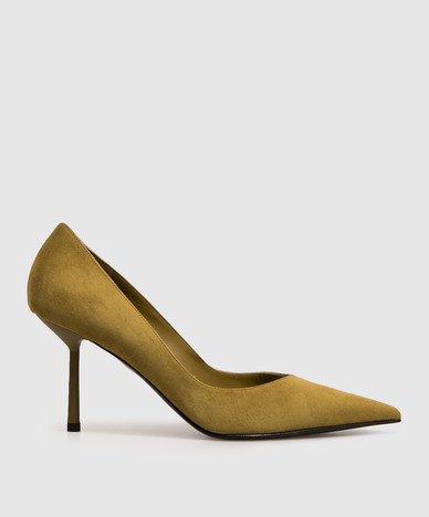 Zielone zamszowe buty Bella