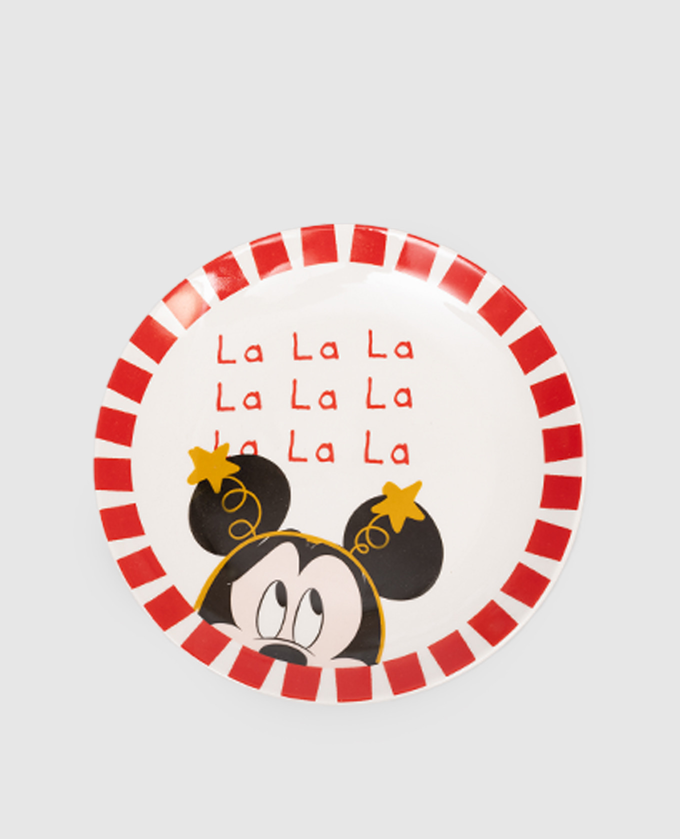 

White Mickey Mouse Ceramic Dinner Plate Disney