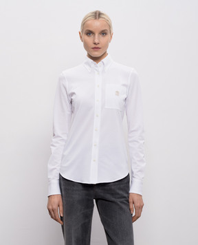 Brunello Cucinelli White shirt with embroidered emblem ML944VT706