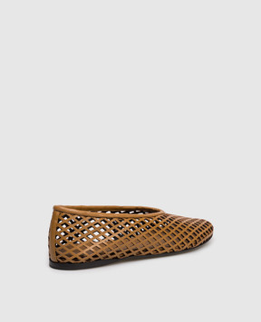 PROENZA SCHOULER Tee brown leather ballet flats with perforations SH251015AL001FC