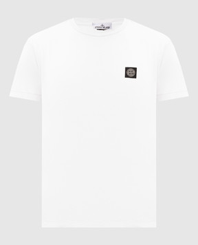 Stone Island White T-shirt with contrast logo patch L2S152100027S0013
