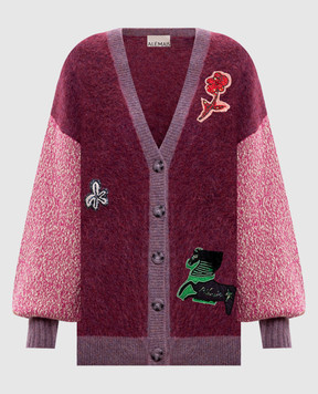 Alemais Mlak burgundy cardigan with wool 7547K