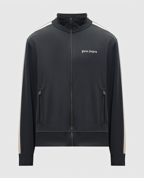 Palm Angels Grey sports jacket with logo embroidery PMBD058S26FAB001