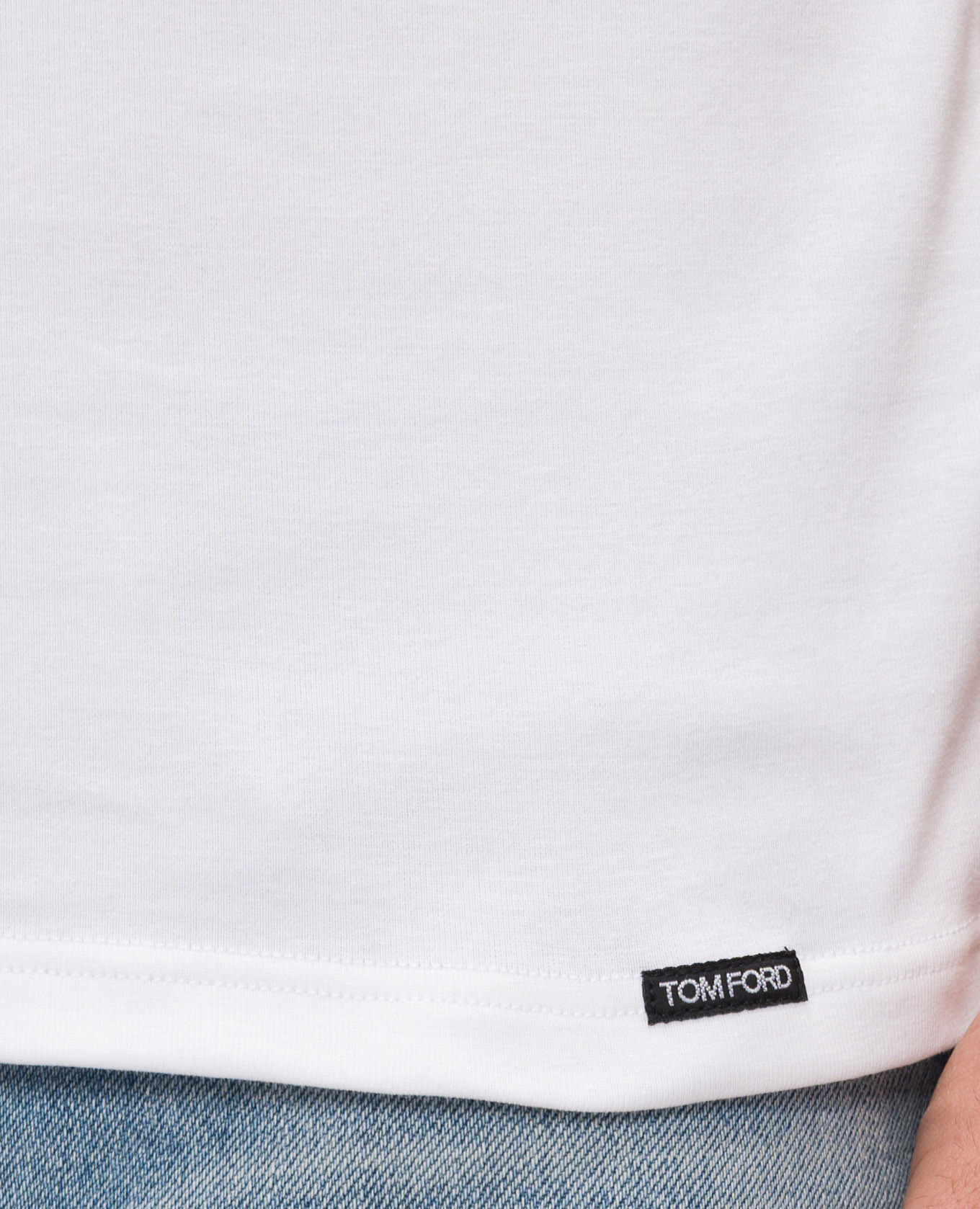 White T-shirt with logo patch Tom Ford 5