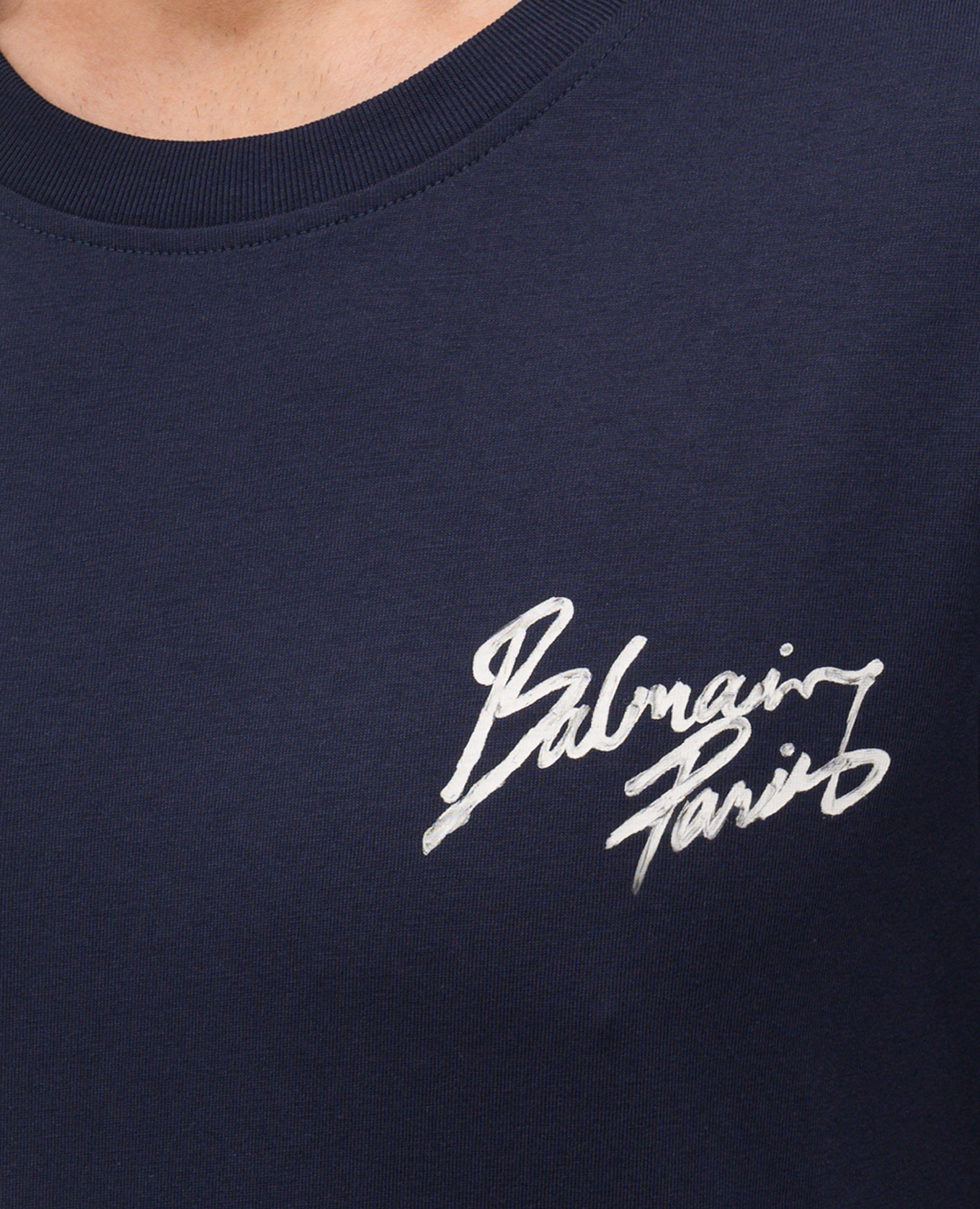 Blue T-shirt with logo Balmain 4
