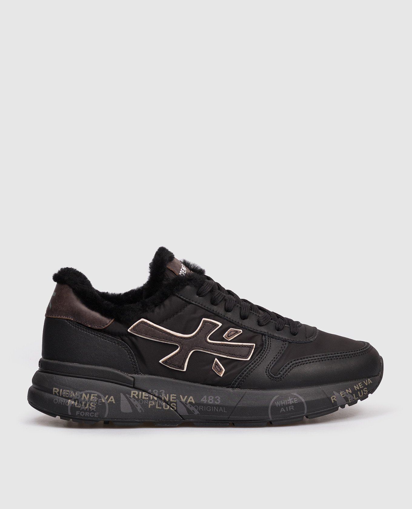 

Black MICK combination sneakers with fur Premiata