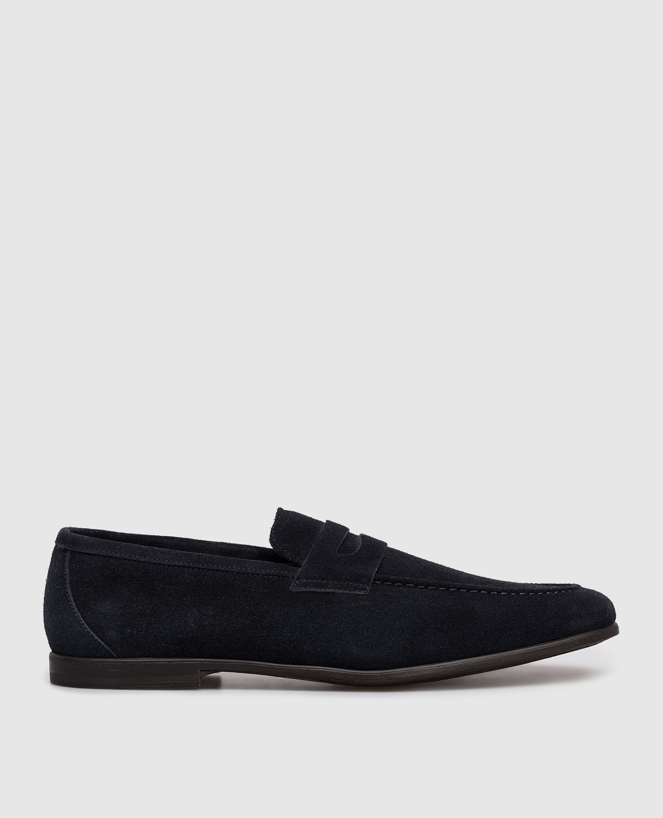 Blue suede loafers Canali