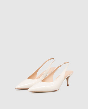 Babe Pay Pls Ivory patent leather slingbacks 215604LA