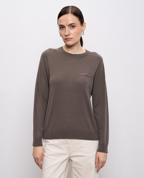 Peserico Brown wool jumper A99059F18K09169